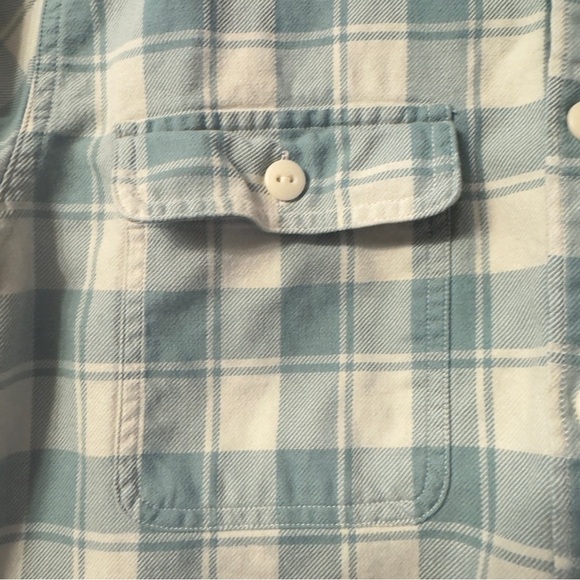 J.Crew Flannel Shirt Checks Light Mint Men Size S - Picture 6 of 7